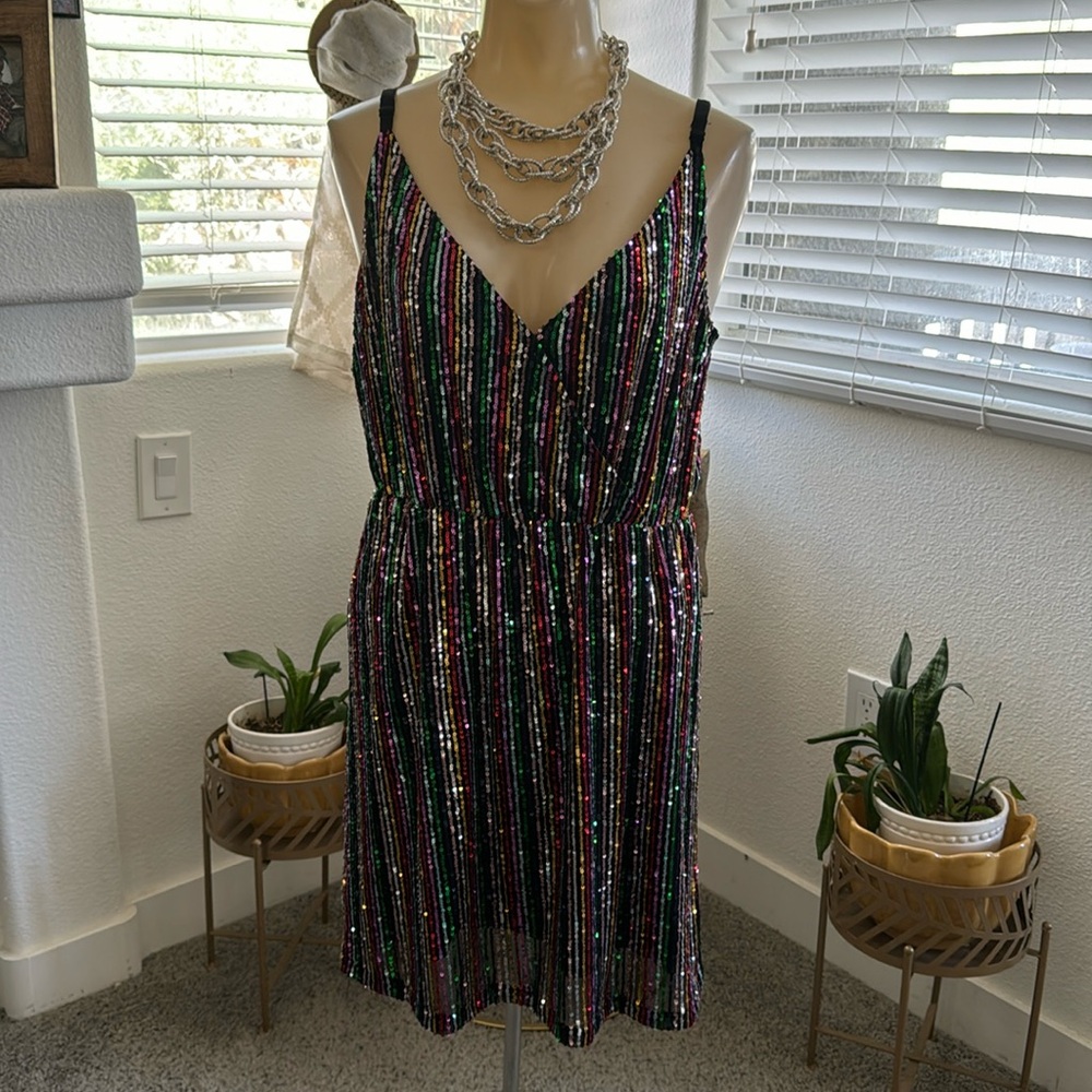 Beautiful multicolored sequin dress, Size S